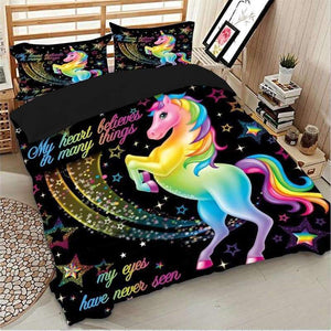 Rainbow Sparkle Unicorn Bedding Set