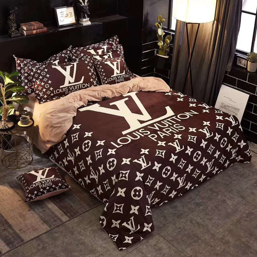 lv11 louis vuitton custom bedding set #1 (duvet cover & pillowcases)