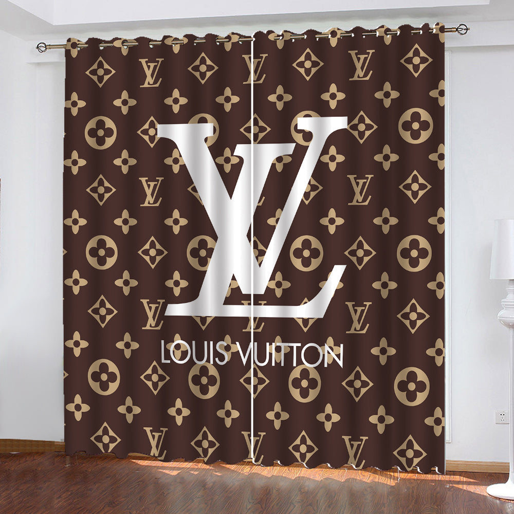 Louis Vuitton Brown Monogram Two Sides Splitted Window Curtain - REVER LAVIE