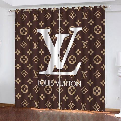 Louis Vuitton LV Diamond Luxury Brown Windown Curtain - Masteez