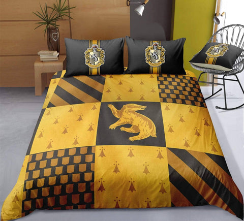 Image of Huffle2 / Twin 3 Piece Set Harry Potter House Bedding Duvet Cover Sets