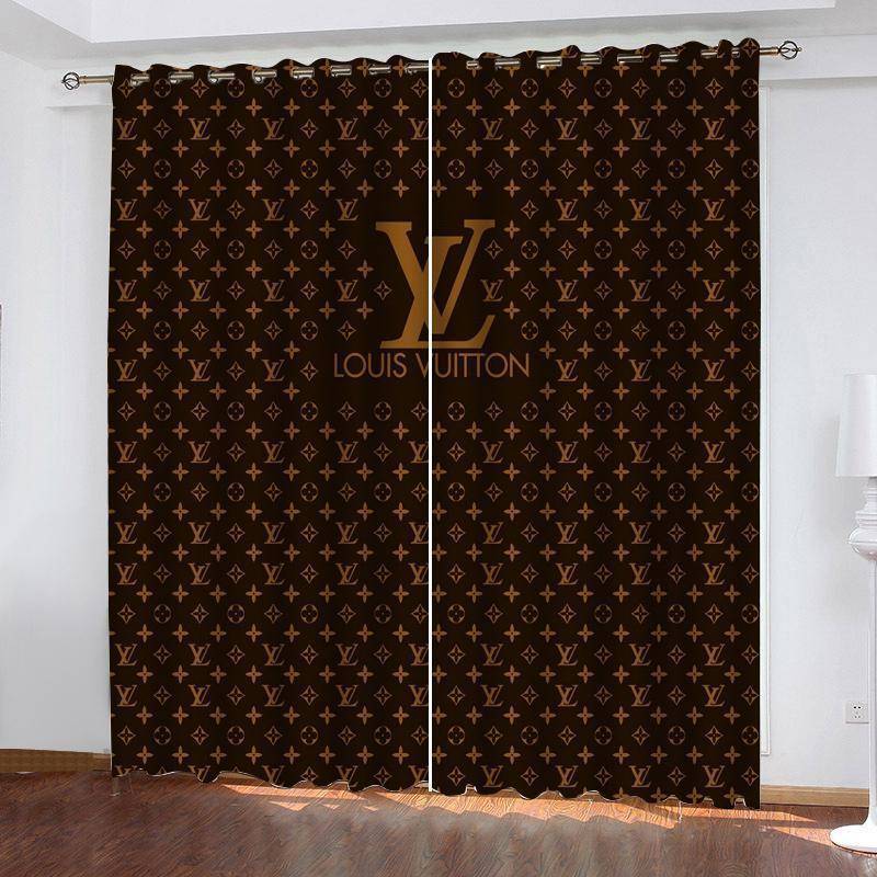 Customized Louis Vuitton Monogram Brown Window Curtain - Owl Fashion Shop