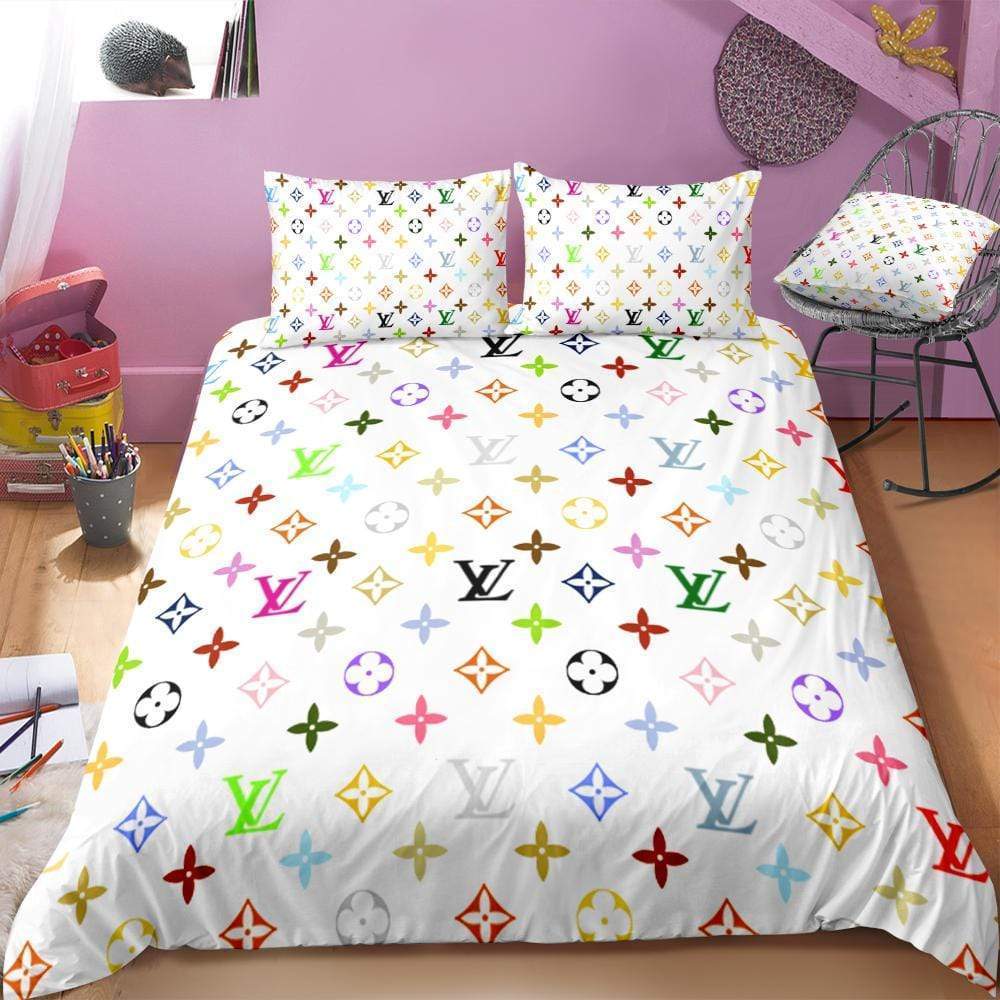 lv4 louis vuitton custom bedding set #1 (duvet cover & pillowcases)