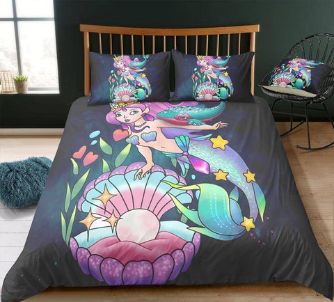 Image of Mermaid6 / Twin 3 Piece Set Mermaid Bedding Duvet Cover Sets