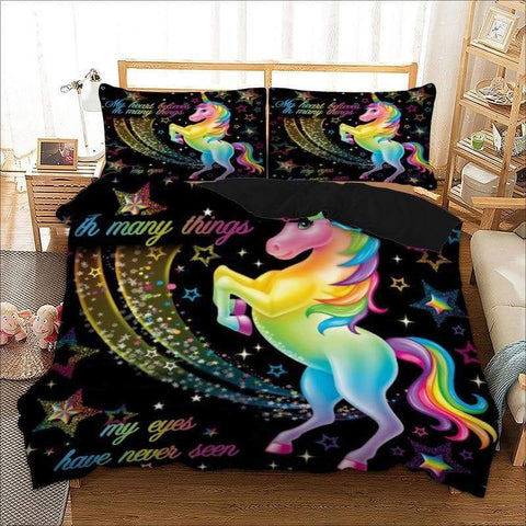 Image of Rainbow Sparkle / US Twin Rainbow Sparkle Unicorn Bedding Set