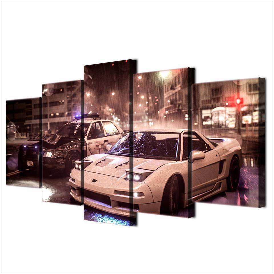 Size1 / Unframed City Storm Police Chase with NSX
