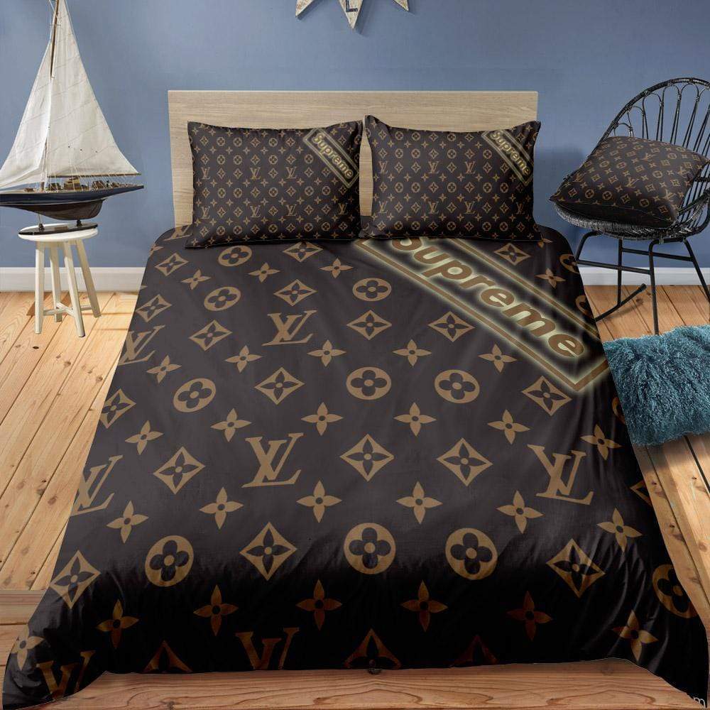 lv19 louis vuitton custom bedding set #1 (duvet cover & pillowcases)