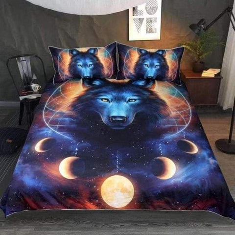 Image of US Twin 3pcs Wolf Duvet Cover Bedding Set